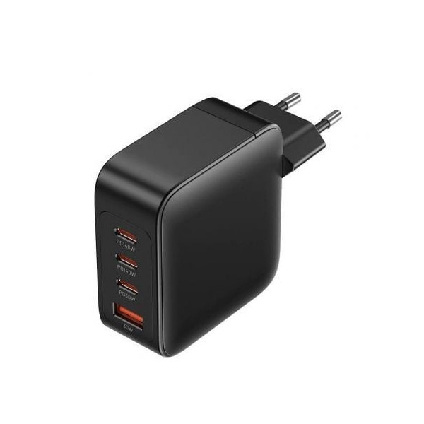 Cargador Gan de Pared Vention FEIB0-EU/ 3xUSB Tipo-C + Cable USB Tipo-C/ 1xUSB/ 140W