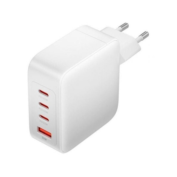 Cargador Gan de Pared Vention FEIW0-EU/ 3xUSB Tipo-C + Cable USB Tipo-C/ 1xUSB/ 140W