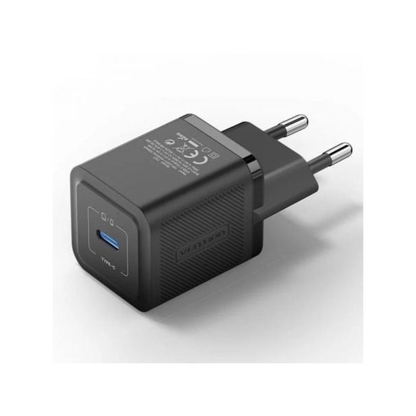 Cargador Gan de Pared Vention FEPB0-EU/ 1xUSB Tipo-C/ 20W