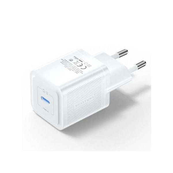 Cargador Gan de Pared Vention FEPW0-EU/ 1xUSB Tipo-C/ 20W