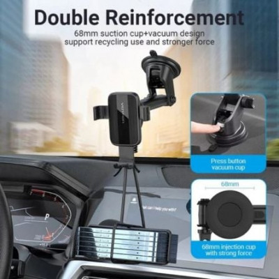 Soporte de Smartphone para Coche Vention KCOB0/ Negro