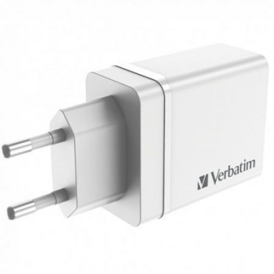 Cargador de Pared Verbatim CHR-30EU2/ 1xUSB Tipo-C/ 3xUSB/ 30W