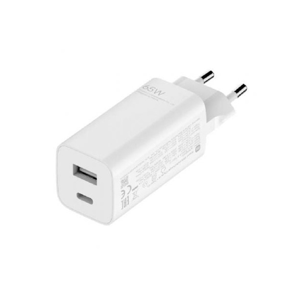 Cargador de Pared Xiaomi Mi 65W Fast Charger with GaN Tech 1xUSB Tipo-C/ 1xUSB A/ 65W