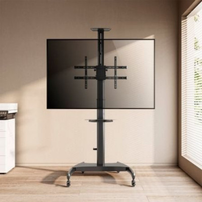 Soporte de Pie Inclinable/ Giratorio con Ruedas y Manivela Aisens FT70TE-169 para TV 37-70"/ hasta 50kg