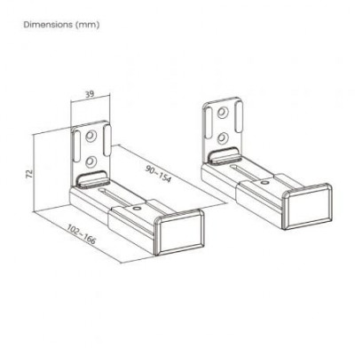 Soporte de Pared Aisens SPK02U-191 para Barra de Sonido/ hasta 15kg