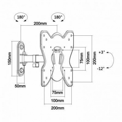 Soporte de Pared Extensible/ Inclinable/ Giratorio Aisens WT42TSE-007 para TV de 23-42"/ hasta 25kg