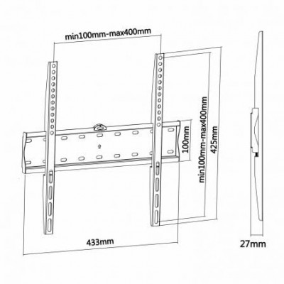 Soporte de Pared Fijo Aisens WT55F-013 para TV de 32-55"/ hasta 40kg