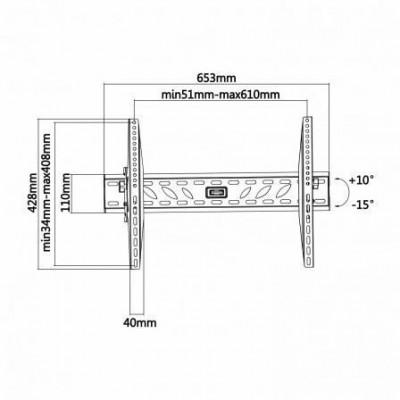 Soporte de Pared Inclinable Aisens WT70T-019 para TV de 37-70"/ hasta 50kg