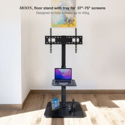 Soporte de Suelo TooQ MOON FS2287M-B para TV de 37-75"/ hasta 40kg