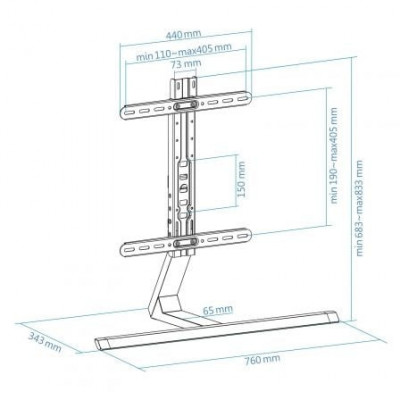 Soporte de Mesa TooQ DB3265F-B para TV de 32-65"/ hasta 40kg