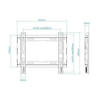 Soporte de Pared Fijo TooQ LP1043F-B para TV de 23-43"/ hasta 45kg