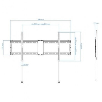 Soporte de Pared Fijo TooQ LP4390F-B para TV de 43-90"/ hasta 70kg