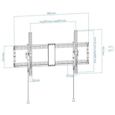 Soporte de Pared Inclinable TooQ LP4391T-B para TV de 43-90"/ hasta 70kg