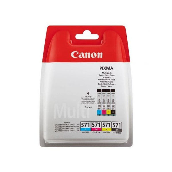 Cartucho de Tinta Original Canon CLI-571 Multipack/ Cian/ Magenta/ Amarillo/ Negro