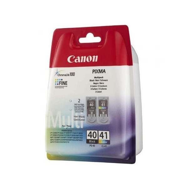 Cartucho de Tinta Original Canon PG-40 + CL-41 Multipack/ Negro/ Tricolor