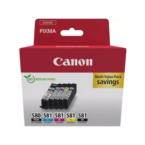 Cartucho de Tinta Original Canon PGI-580 PB + CLI-581Multipack/ Cian/ Magenta/ Amarillo/ Negro