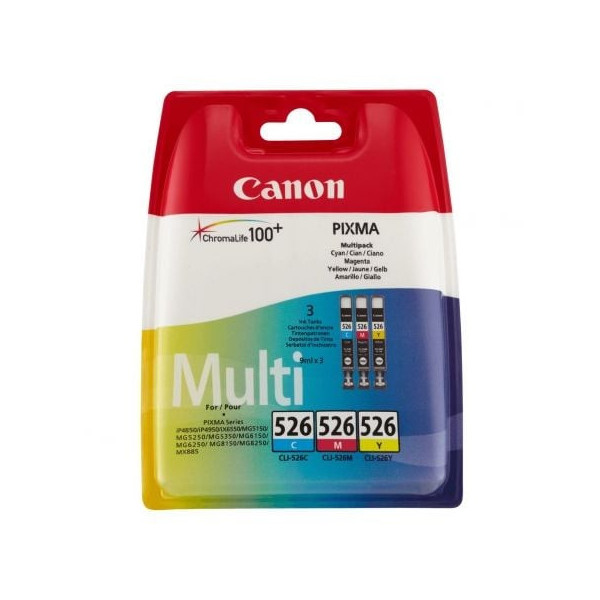 Cartucho de Tinta Original Canon CLI-526 Multipack/ Cian/ Magenta/ Amarillo