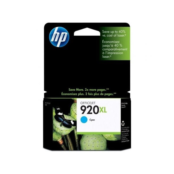 Cartucho de Tinta Original HP nº920 XL Alta Capacidad/ Cian