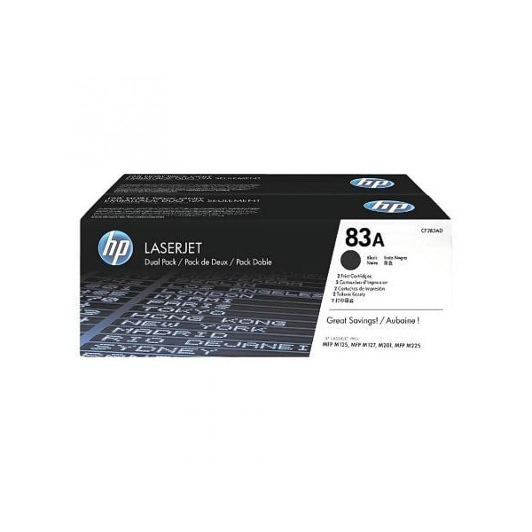 Tóner Original HP nº83A Multipack/ 2x Negro