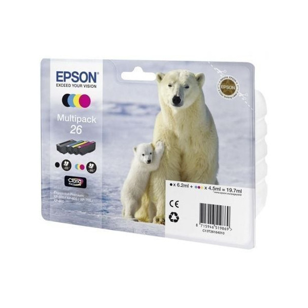 Cartucho de Tinta Original Epson nº26 Multipack/ Negro/ Cian/ Amarillo/ Magenta