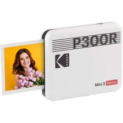 Impresora Portátil Fotográfica Kodak Mini 3 Retro/ Tamaño Foto 76.2x76.2mm/ Incluye 2x Papel Fotográfico/ Blanca