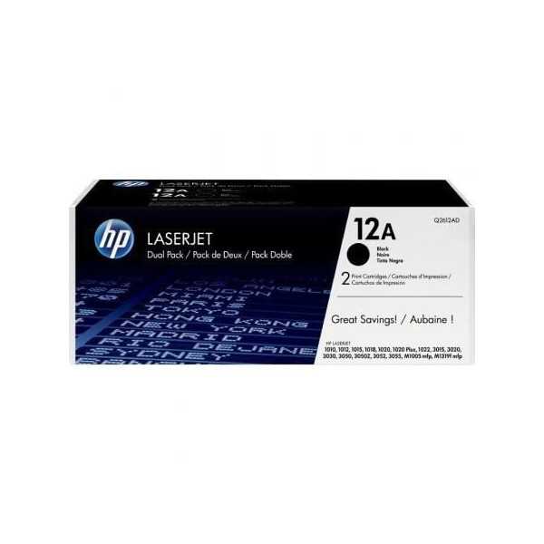 Tóner Original HP nº12A Multipack/ 2x Negro