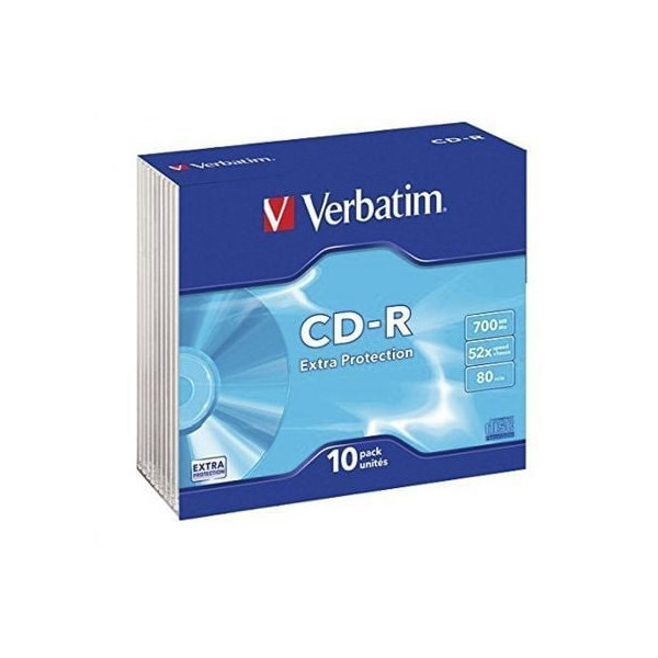 CD-R Verbatim Datalife 52X/ Estuche delgado-10uds