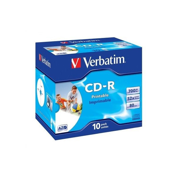 CD-R Verbatim AZO Imprimible 52X/ Caja-10uds