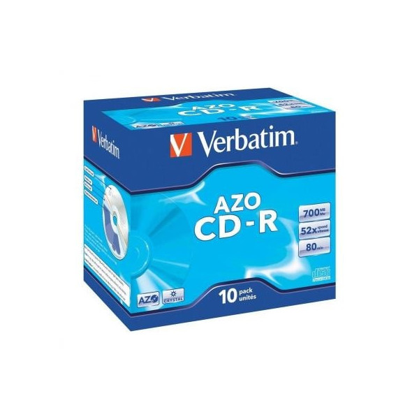 CD-R Verbatim AZO Crystal 52X/ Caja-10uds