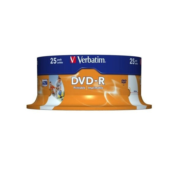 DVD-R Verbatim Imprimible 16X/ Tarrina-25uds