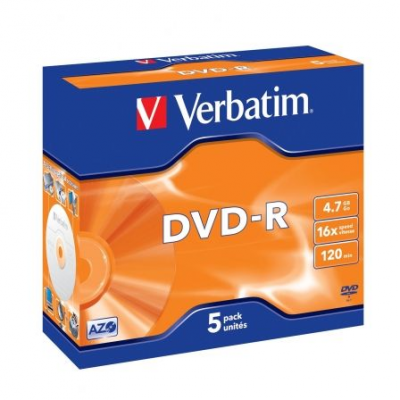 DVD-R Verbatim Advanced AZO 16X/ Caja-5uds