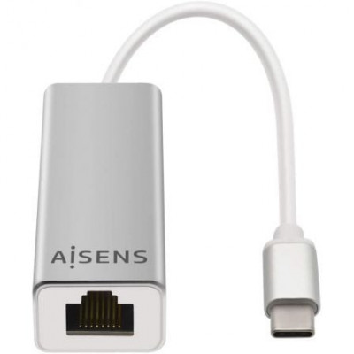 Adaptador USB Tipo-C - RJ45 Aisens A109-0341/ 1000Mbps/ USB Tipo-C Macho - RJ45 Hembra