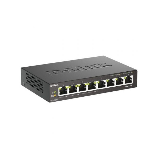 Switch D-Link DGS-1008P 8 Puertos/ RJ-45 Gigabit 10/100/1000/ PoE