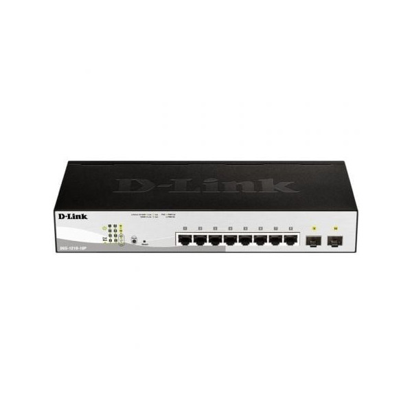 Switch D-Link DGS-1210-10P 10 Puertos/ RJ-45 Gigabit 10/100/1000 PoE/ SFP