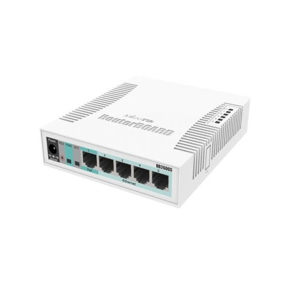 Switch Mikrotik CSS106-5G-1S 6 Puertos/ RJ45 10/100/1000/ SFP/ PoE