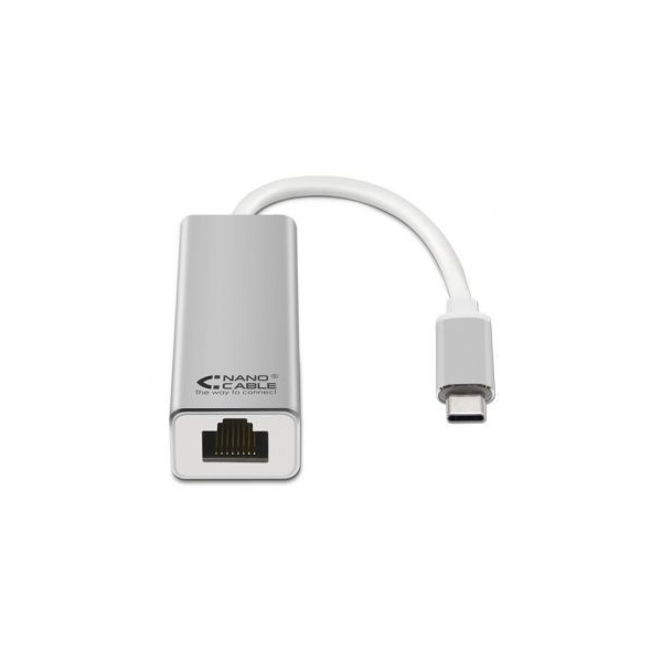 Adaptador USB Tipo-C - RJ45 Nanocable 10.03.0402/ 1000Mbps