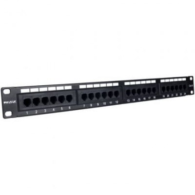 Patch Panel Phasak PU 2420/ 24 Puertos/ Cat.6/ Altura 1U