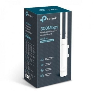 Punto de Acceso Inalámbrico TP-Link Omada EAP110 PoE 300Mbps/ 2.4GHz/ Antenas de 5dBi/ WiFi 802.11n/b/g