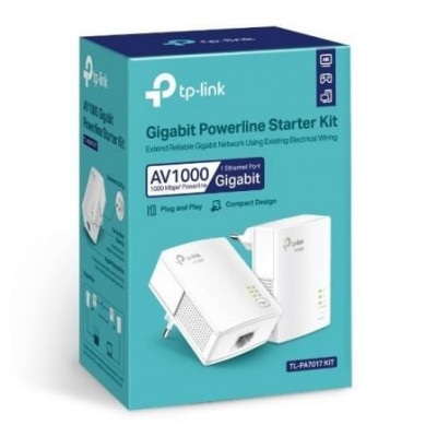 Adaptador Powerline TPLink TL-PA7017Kit 1000Mbps/ Alcance 300m/ Pack de 2