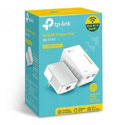 Adaptador Powerline TPLink WPA4221KIT 600Mbps/ Alcance 300m/ Pack de 2