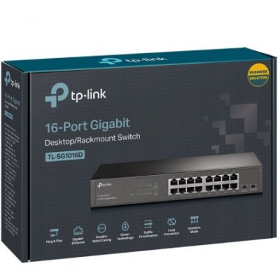 Switch TP-Link TL-SG1016DE/ 16 Puertos/ RJ45 10/100/1000