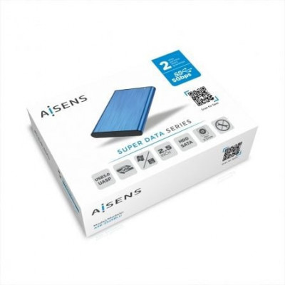 Caja Externa para Disco Duro de 2.5" Aisens ASE-2525BLU/ USB 3.1/ Sin tornillos