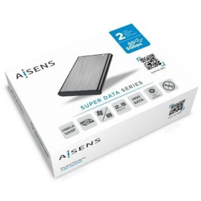 Caja Externa para Disco Duro de 2.5" Aisens ASE-2525GR/ USB 3.1/ Sin tornillos