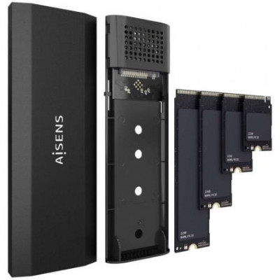 Caja Externa para Disco SSD M.2 NGFF Aisens ASM2-028B/ USB 3.2/ Sin tornillos