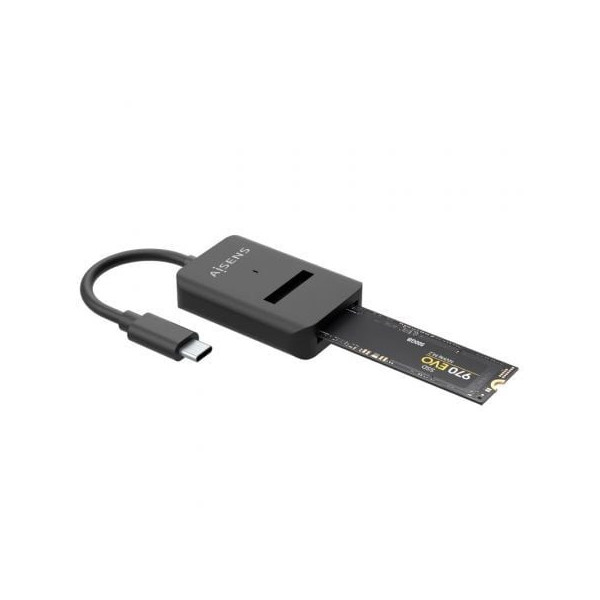 Dock USB Tipo-C para SSD M2 SATA/NVMe NGFF Aisens ASUC-M2D011-BK/ Negro