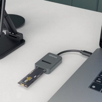 Dock USB Tipo-C para SSD M2 SATA/NVMe NGFF Aisens ASUC-M2D012-GR/ Gris