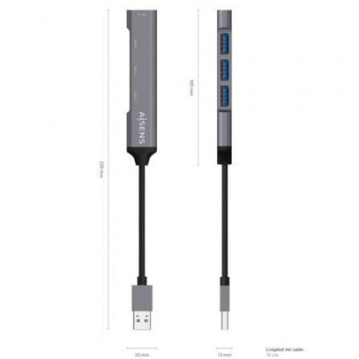 Hub USB 3.0 Aisens A106-0540/ 4xUSB