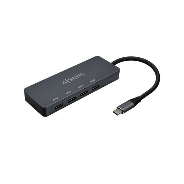 Hub USB Tipo-C Aisens A109-0745/ 4xUSB Tipo-C/ Gris