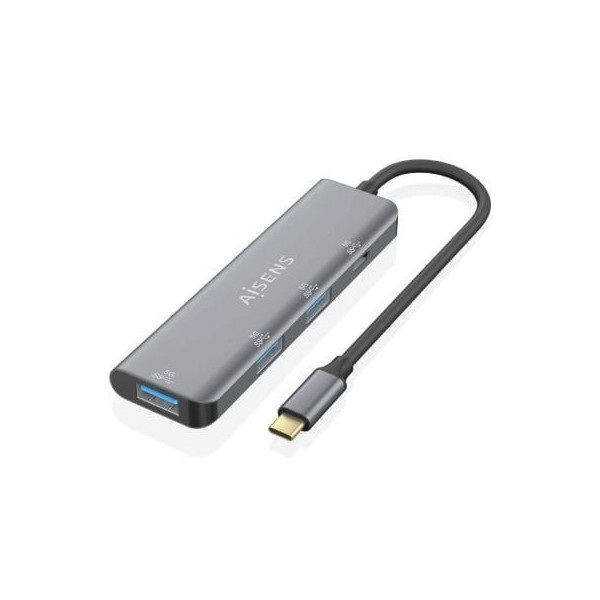 Hub USB Tipo-C Aisens A109-0762/ 3xUSB/ 1xUSB Tipo-C/ Gris