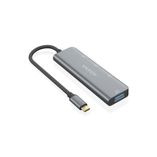 Hub USB Tipo-C Aisens A109-0764/ 3xUSB/ 1xUSB Tipo-C/ Gris